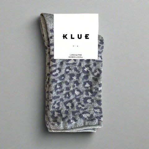 KLUE Glitter Lurex Socks | leopard grey