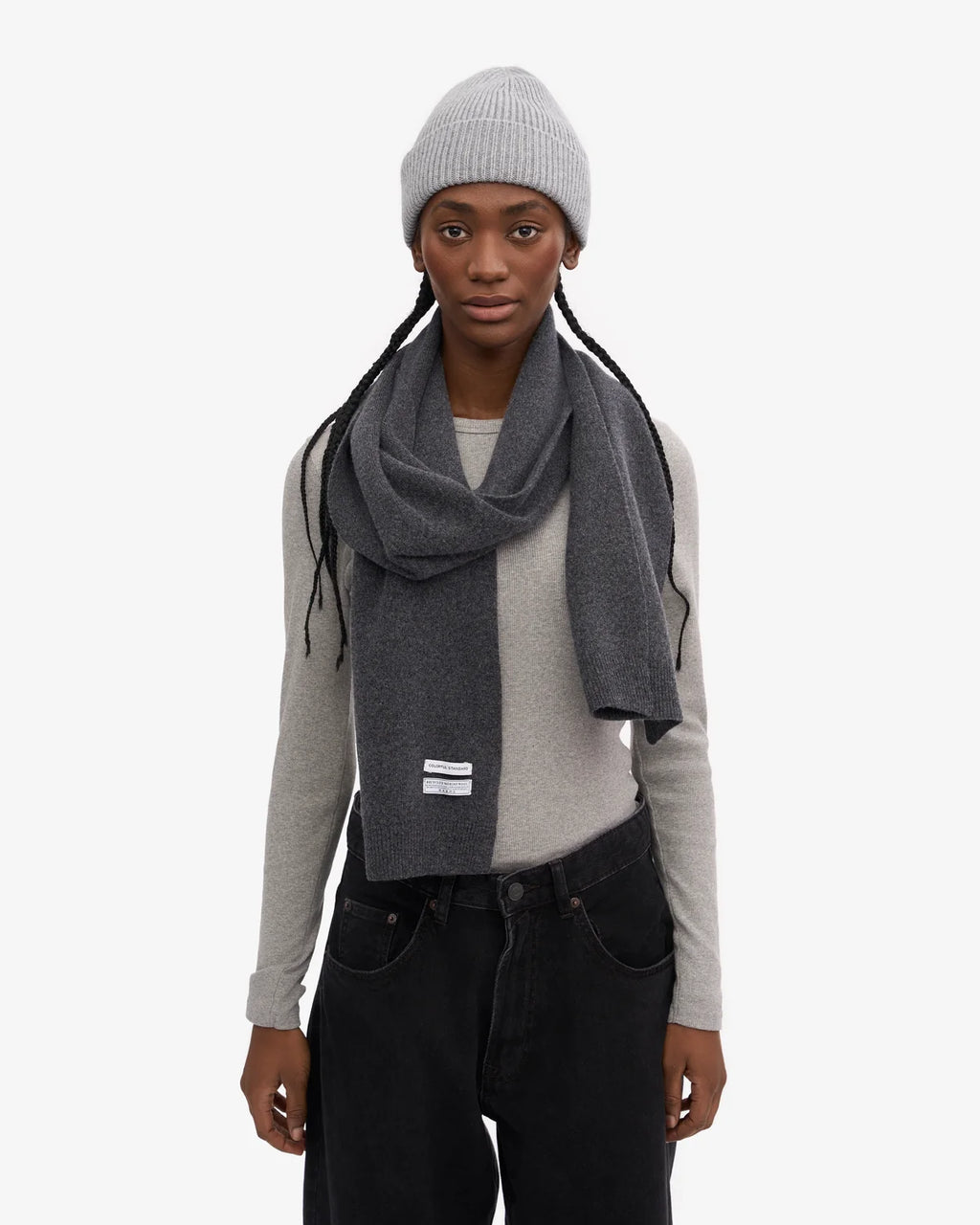 COLORFUL STANDARD Merino Wool Scarf lava grey