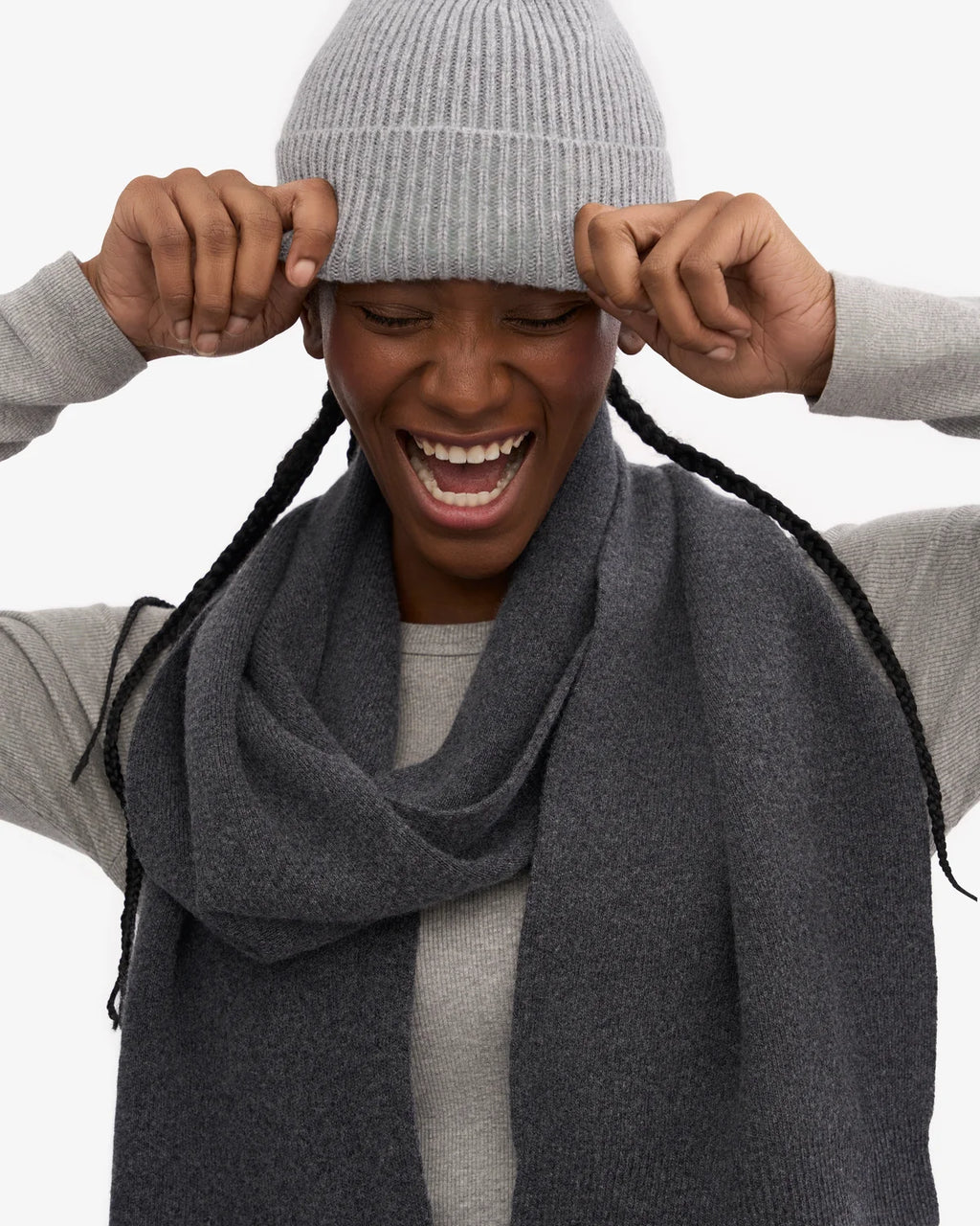 COLORFUL STANDARD Merino Wool Scarf lava grey