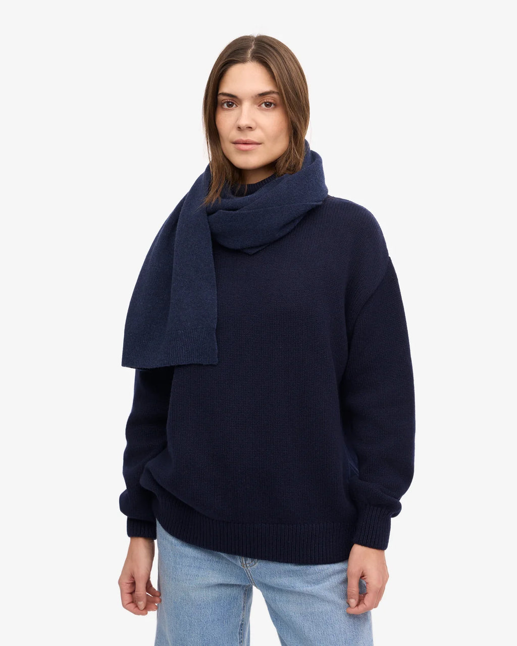 COLORFUL STANDARD Merino Wool Scarf marine blue