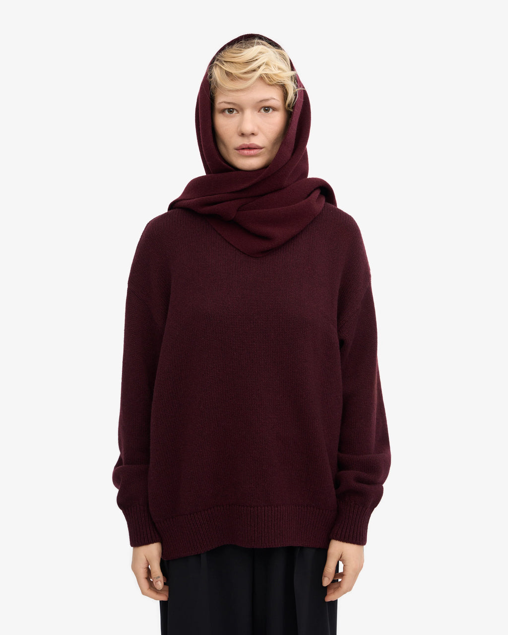 COLORFUL STANDARD Merino Wool Scarf oxblood red