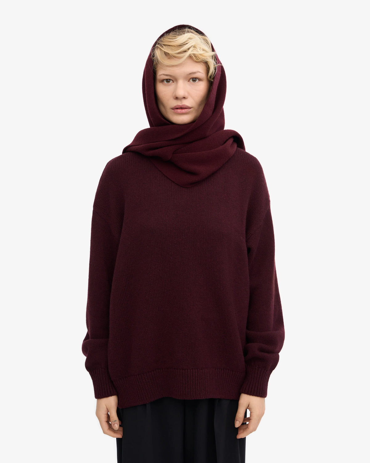 COLORFUL STANDARD Merino Wool Scarf oxblood red