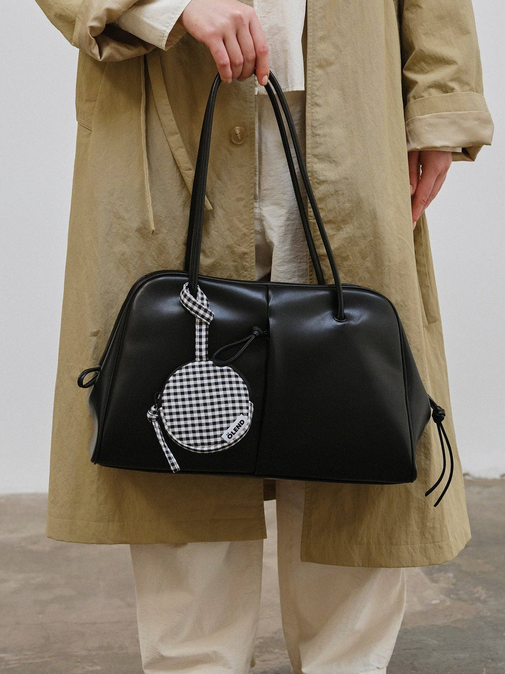 ÖLEND Circular Mini Purse - vichy black